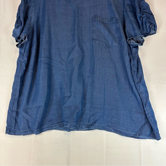 LC LAUREN CONRAD Women’s Size 2X T-Shirt Top Blouse Tee Chambray NWT - Picture 3 of 16